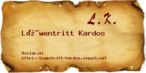 Löwentritt Kardos névjegykártya